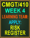 CMGT/410 Risk Register